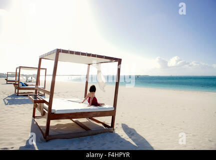 The main beach on Isla Mujeres, an island off Cancun, Quintana Roo, Mexico. Stock Photo