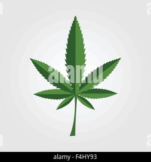 Green cannabis leaf icon design. Vector background Stock Vector