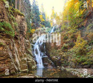 Kamienczyk waterfall at Szklarska Poreba in polish mountains Stock Photo