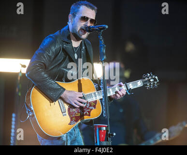 Oct 17, 2015 - Raleigh, North Carolina; USA - Musician ERIC CHURCH performs live as part of the inaugural 2015 American Roots Music and Arts Festival that took place at the Walnut Creek Amphitheatre located in Raleigh. Copyright 2015 Jason Moore. © Jason Moore/ZUMA Wire/Alamy Live News Stock Photo
