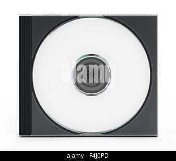 CD or DVD case with blank media isolated on white background. Stock Photo