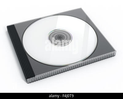 CD or DVD case with blank media isolated on white background. Stock Photo