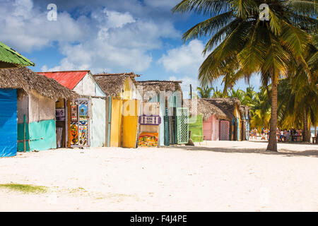 Mano Juan, a picturesque fishing village, Saona Island, Parque Nacional del Este, Punta Cana, Dominican Republic, West Indies Stock Photo