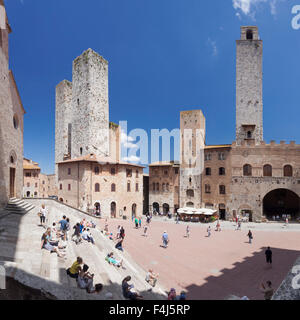Piazza Duomo, San Gimignano, UNESCO World Heritage Site, Siena Province, Tuscany, Italy, Europe Stock Photo