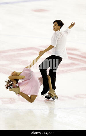 Logrono, Spain. 3rd Oct, 2015. Anastasia Shpilevaya & Grigory Smirnov (RUS) Figure Skating : ISU Junior Grand Prix of Figure Skating Logrono 2015 Ice Dance Free Program at the Centro Deportivo Municipal de Lobete in Logrono, Spain . © Mutsu Kawamori/AFLO/Alamy Live News Stock Photo