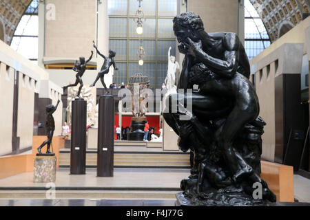 Great Hall of the Musee D'Orsay Art Gallery and Museum, Paris, France, Europe Stock Photo