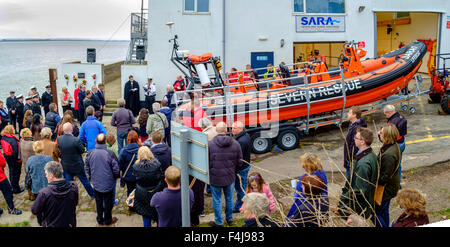 Naming of new lifeboat'Jim Hewitt' and service of dedication at  SARA (Severn Area Rescue Association' headquarters. Stock Photo