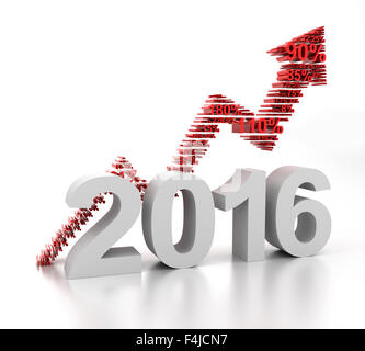 New year upward arrow, 3d render Stock Photo