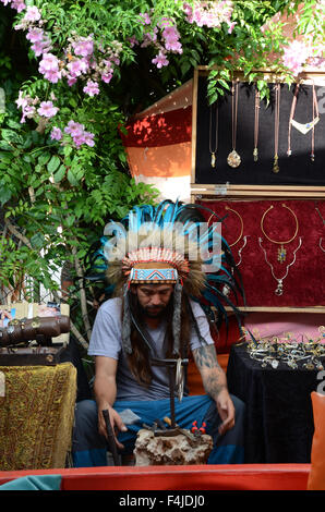 Las Dalias, hippy market at San Carlos on Ibiza Stock Photo