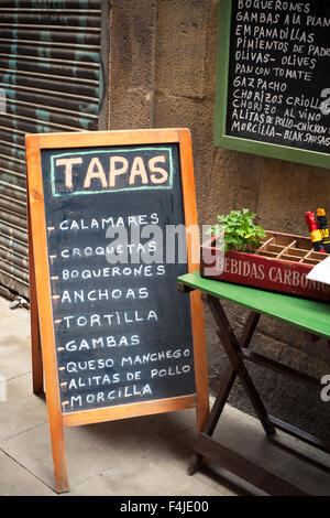 Tapas bar in Gothic Quarter Barcelona Stock Photo