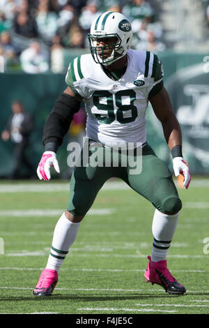 Aug. 17, 2013 - East Rutherford, New Jersey, U.S. - Jets' linebacker  Quinton Coples (98) in the first half during a NFL pre-season game between  the New York Jets and Jacksonville Jaguars