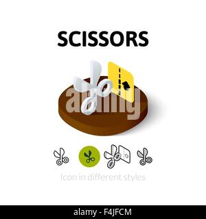 Scissors icon in different style Stock Vector