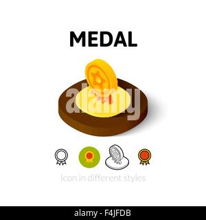 Medal icon in different style Stock Vector