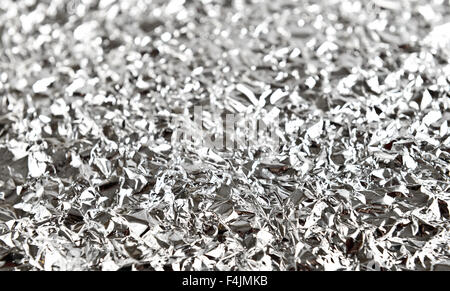 crumpled foil texture or background Stock Photo