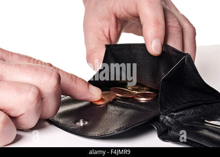 Small change in the wallet Stock Photo