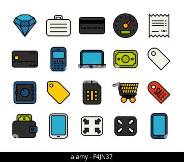 Outline icons thin flat design, modern line stroke style Stock Vector