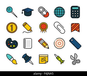 Outline icons thin flat design, modern line stroke style Stock Vector
