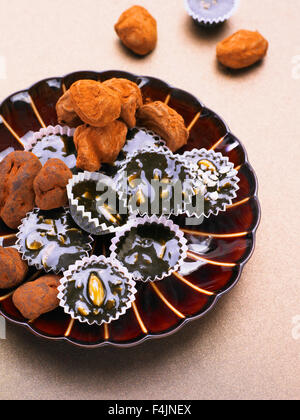 Selection of toffee and chocolate candies Stock Photo