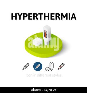 Hyperthermia icon in different style Stock Vector