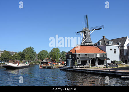 Windmill  Moulin de Adriaan Haarlem Spaarne Netherlands Holland Stock Photo