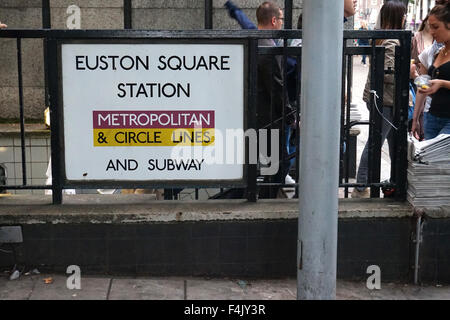 The entrance to Euston Square Underground Station, London Stock Photo
