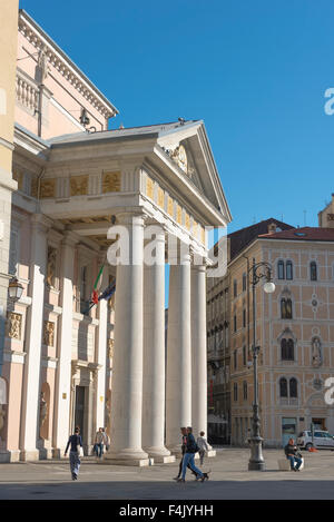 Trieste Exchange Building, the Palazzo della Borsa Vecchia, in the Piazza della Borsa, Italy. Stock Photo