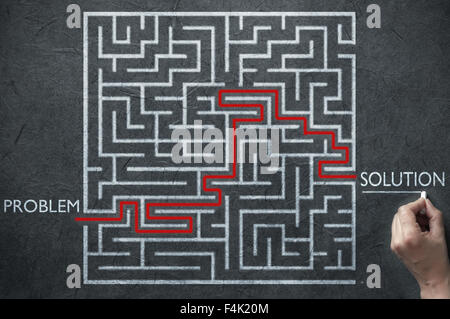 Problem and solution maze concept Stock Photo