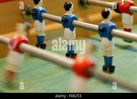 Close up of foosball players on the table Stock Photo