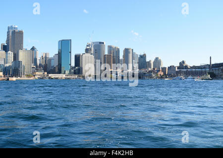 SYDNEY, AUSTRALIA - AUG 2015:  View of Sydney, CBD skyline on a sunny day on Sydney, Australia. Stock Photo