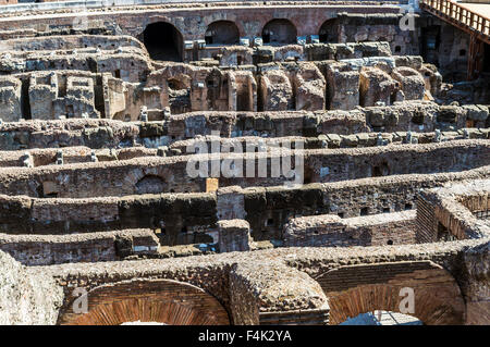 Rome, Italy - August 6, 2015: Colosseum or Coliseum also known as the Flavian Amphitheatre. Different details of the Colosseum Stock Photo