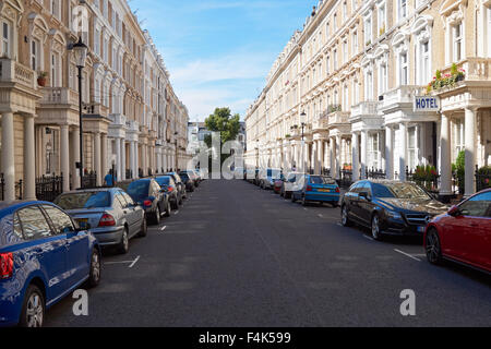 Victorian buildings on residential street in Notting Hill, Kensington, West London England United Kingdom UK Stock Photo