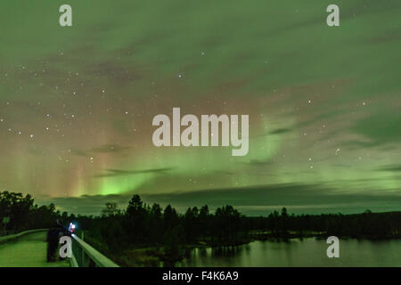 Northern Lights - Nellim, Lake Inari, Lapland, Finland Stock Photo