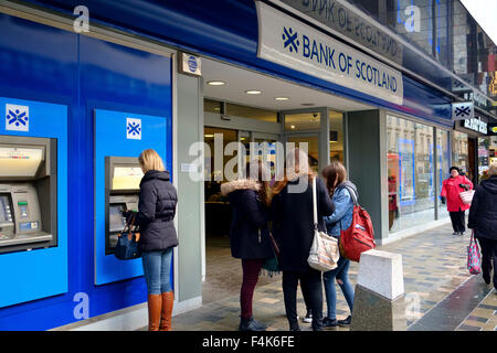 bank of scotland uk high street cash dispenser ATM Stock Photo