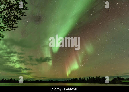 Northern Lights - Nellim, Lake Inari, Lapland, Finland Stock Photo