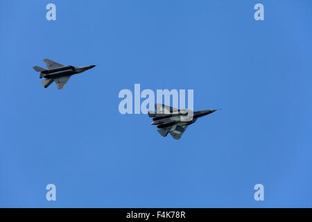 Planes on an air show against cloudy sky Stock Photo - Alamy
