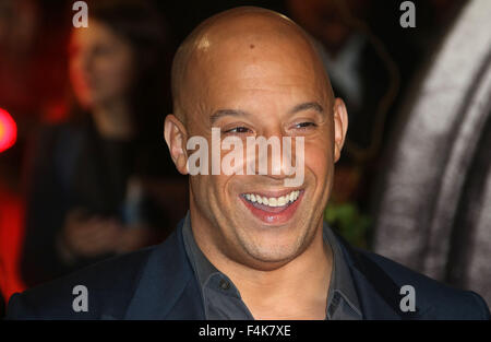 London, UK. 19th October, 2015. Vin Diesel attending 'The Last Witch Hunter' European Premiere at The Empire, Leicester Square in London, UK. Credit:  Stills Press/Alamy Live News Stock Photo