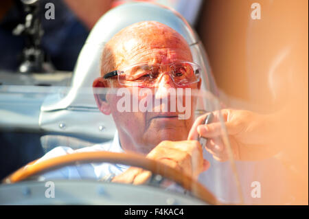 Sir Stirling Moss at the Goodwood Festival of Speed in the UK. Stock Photo