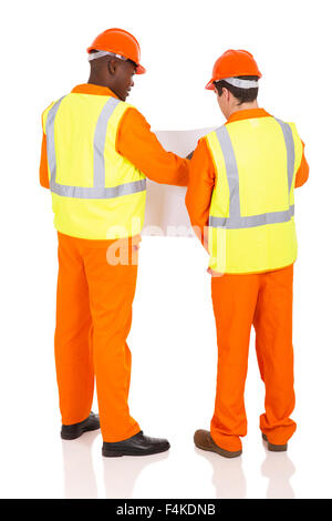 back view of workers discussing future plan Stock Photo