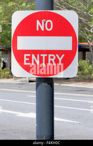 No Entry Sign on the side of the road Stock Photo