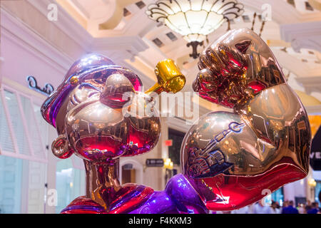 The Jeff Koons Popeye Sculpture display at the Wynn Hotel in Las Vegas. Stock Photo