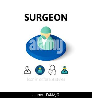Surgeon icon in different style Stock Vector
