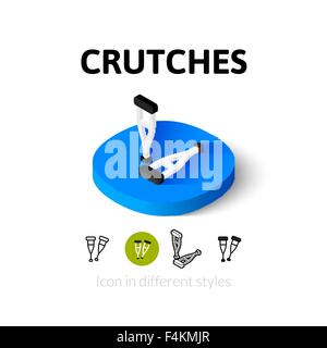Crutches icon in different style Stock Vector