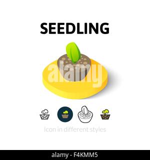 Seedling icon in different style Stock Vector