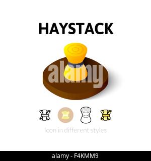 Haystack icon in different style Stock Vector