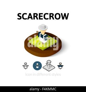 Scarecrow icon in different style Stock Vector