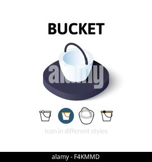 Bucket icon in different style Stock Vector