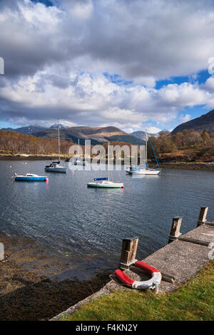 Loch Leven at North Ballachulish, Glencoe mountains, Highland,  Scotland, UK Stock Photo