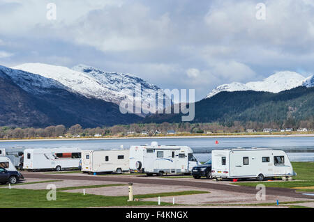 Looking across loch Linnhe at Onich, Fort William, Lochaber, Highland region Scotland. Stock Photo