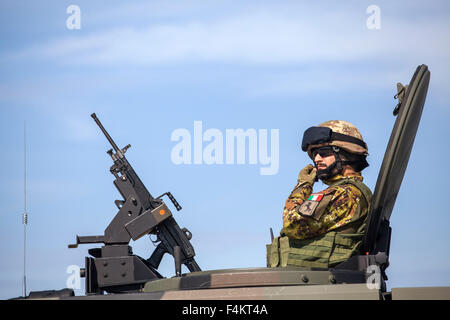 Trapani, Italy. 19th Oct, 2015. NATO has opened the Trident Juncture 2015, a major land, sea and air exercise in the Mediterranean as part of its modernization campaign. © Antonio Melita/Pacific Press/Alamy Live News Stock Photo