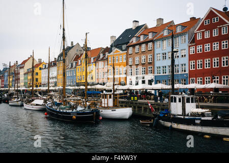 The Nyhavn Canal, in Copenhagen, Denmark. Stock Photo